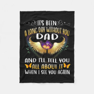 Happy Heavenly Birthday Father In Heaven Memorial  Fleece Blanket
