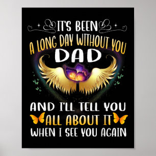 Happy Heavenly Birthday Father In Heaven Memorial  Poster