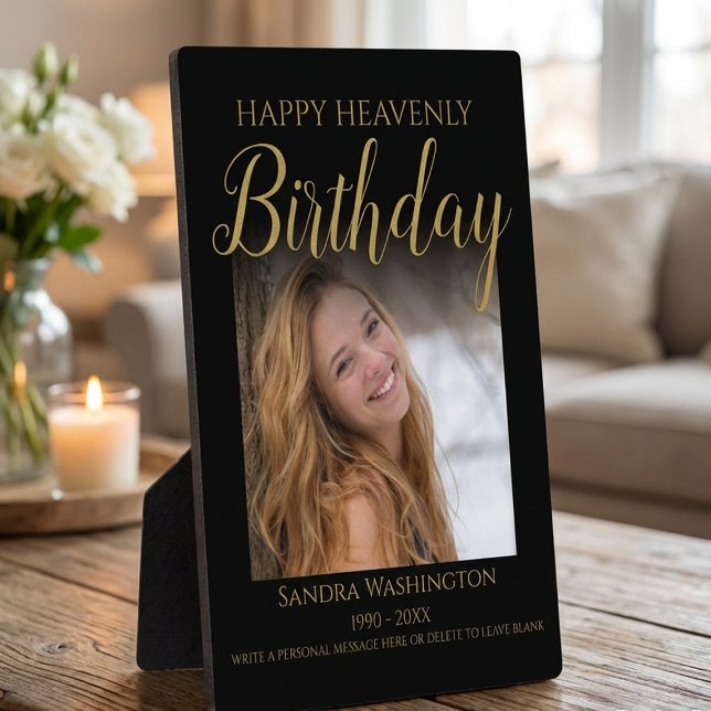 Happy Heavenly Birthday Photo Memorial Plaque (Creator Uploaded)