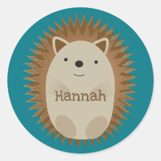 Happy Hedgehog Classic Round Sticker