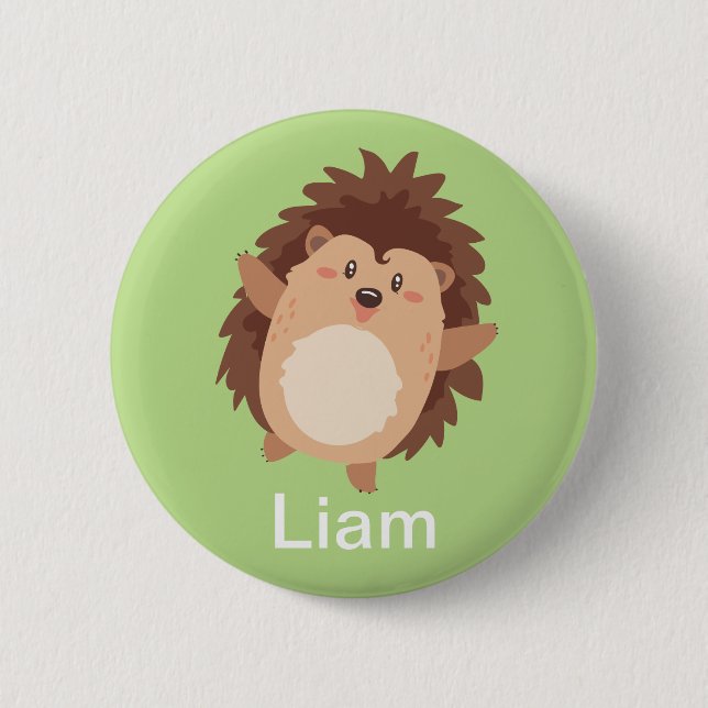 Happy Hedgehog Doodle 6 Cm Round Badge (Front)