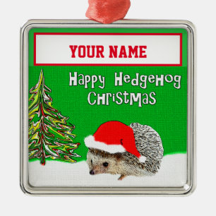 Happy Hedgehog Personalised Christmas Ornament