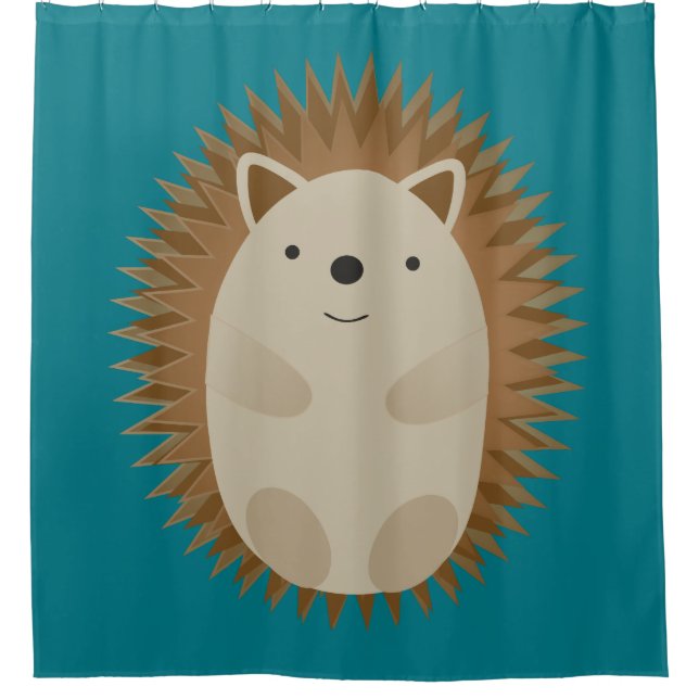 Happy Hedgehog Shower Curtain (Front)
