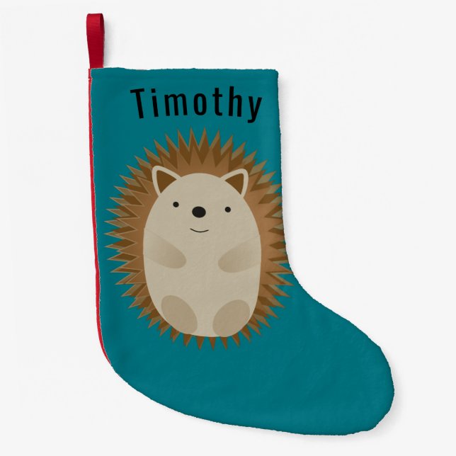 Happy Hedgehog Small Christmas Stocking (Front)
