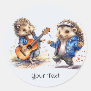 Happy Hedgehog Watercolor Sticker