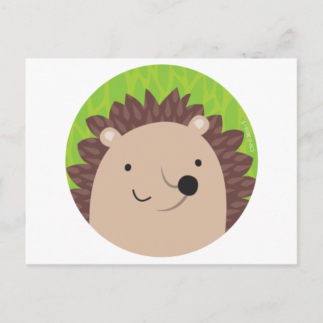 Happy Hedgehog - Woodland Friends Postcard (Front)