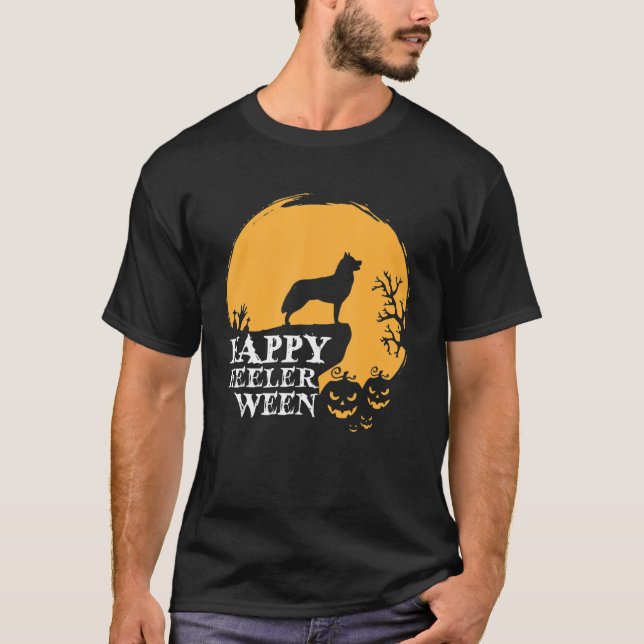 Happy Heelerween Blue Heeler Halloween Costume Hee T-Shirt (Front)
