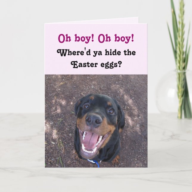 Happy Heidi Rottweiler Easter Card (Front)