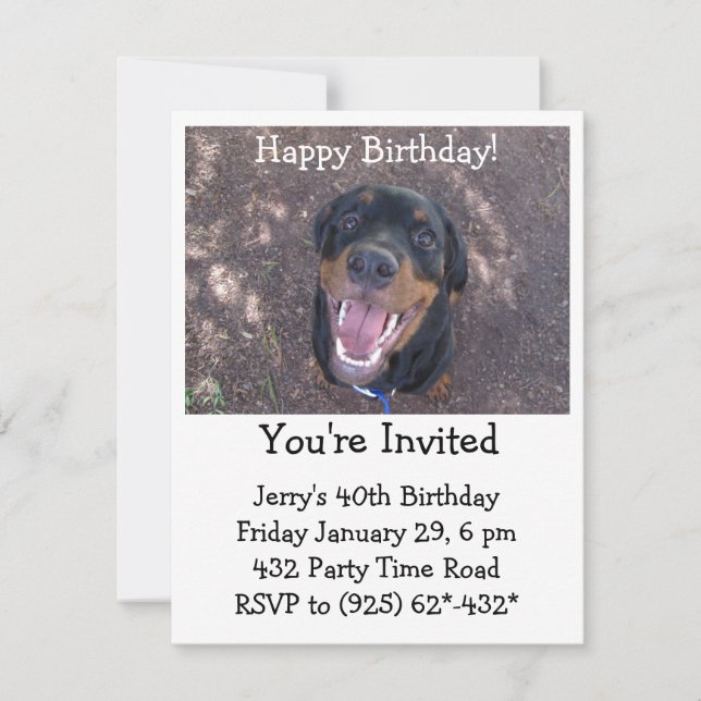 Happy Heidi Rottweiler Invitation (Front)