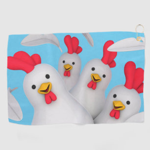 Happy hen clipart golf towel