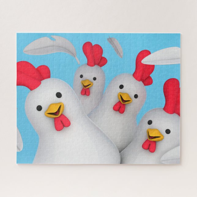 Happy hen clipart jigsaw puzzle (Horizontal)