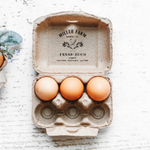 Happy Hens Laurel Branch Egg Carton Stamp 4x3"