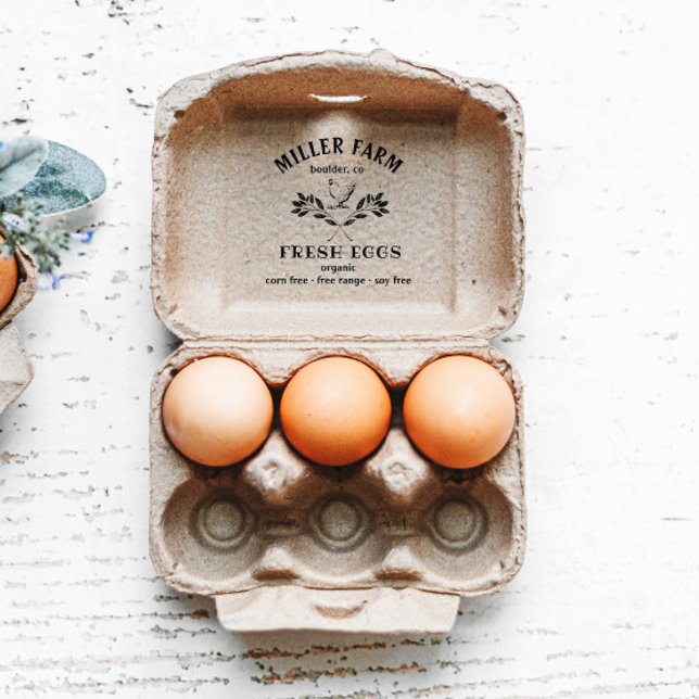 Happy Hens Laurel Branch Egg Carton Stamp 4x3" (Creator Uploaded)