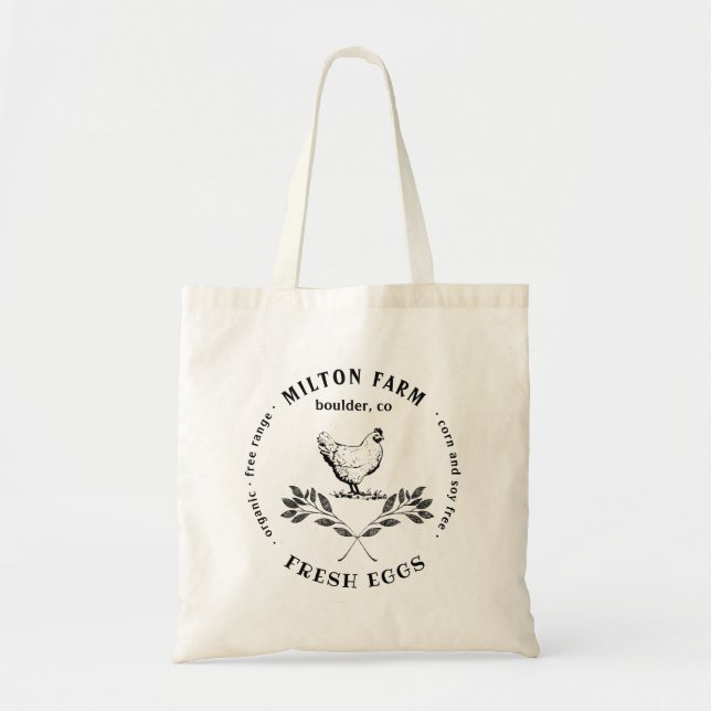 happy hens laurel branch tote bag (Front)