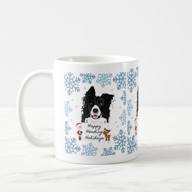 Happy Herding Dog Holidays Coffee Mug (Left)