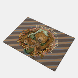 Happy Hibernation Cuddly Bear Doormat