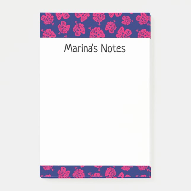 Happy Hibiscus Flower Personal Post-it® Notes (Front)