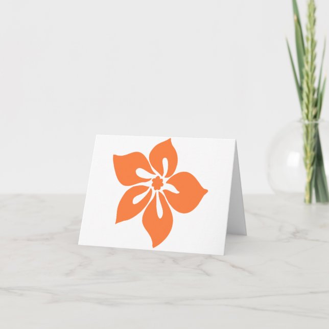 "Happy Hibiscus" greeting cards in Papaya (Front)