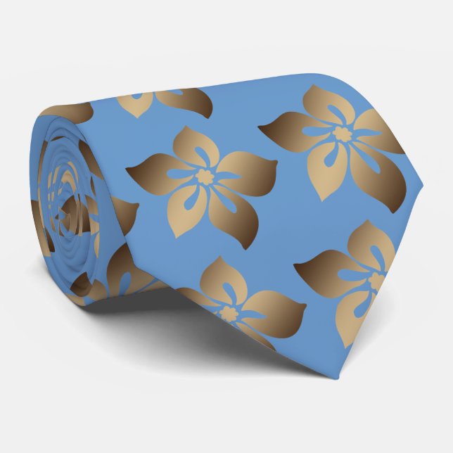 Happy Hibiscus Hawaiian Two-sided Printed Tie (Rolled)