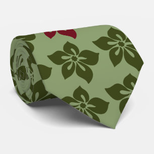 Happy Hibiscus Hawaiian Two-sided Printed Tie