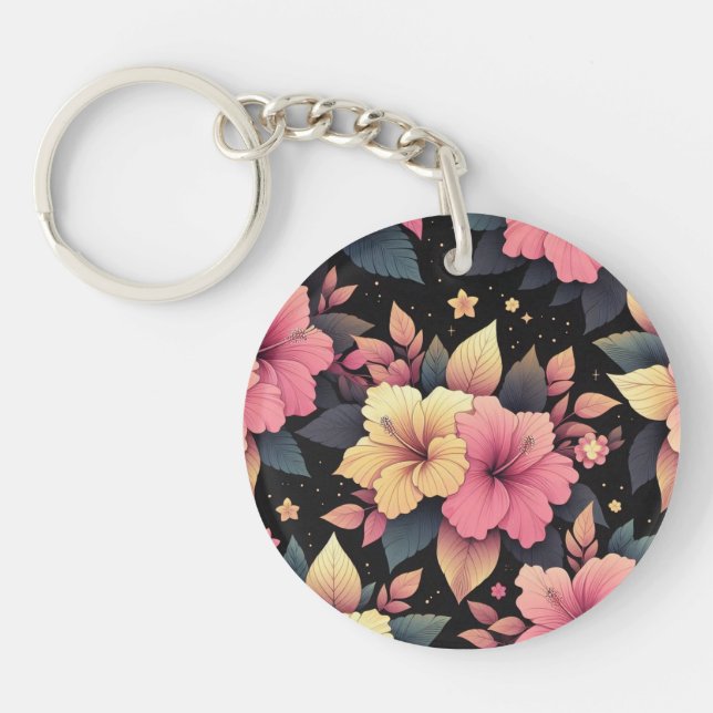 Happy Hibiscus Key Ring (Front)