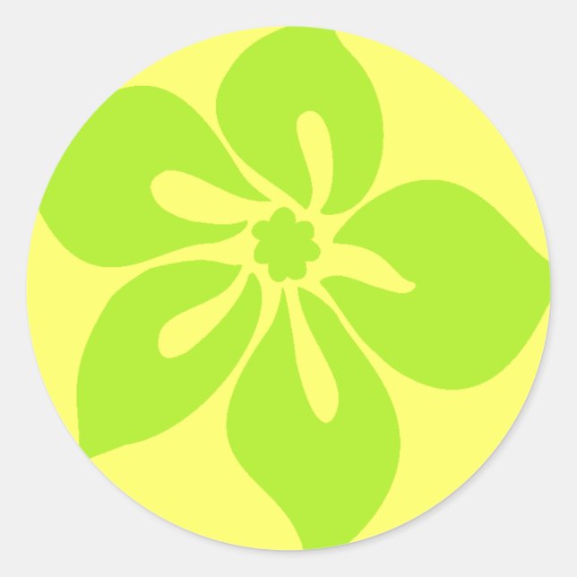 "Happy Hibiscus" Sticker in Yellow/Lime (Front)