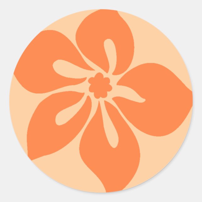 "Happy Hibiscus"  Stickers in Papaya (Front)