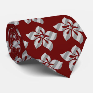 Happy Hibiscus Stripe Hawaiian Two-sided Printed Tie