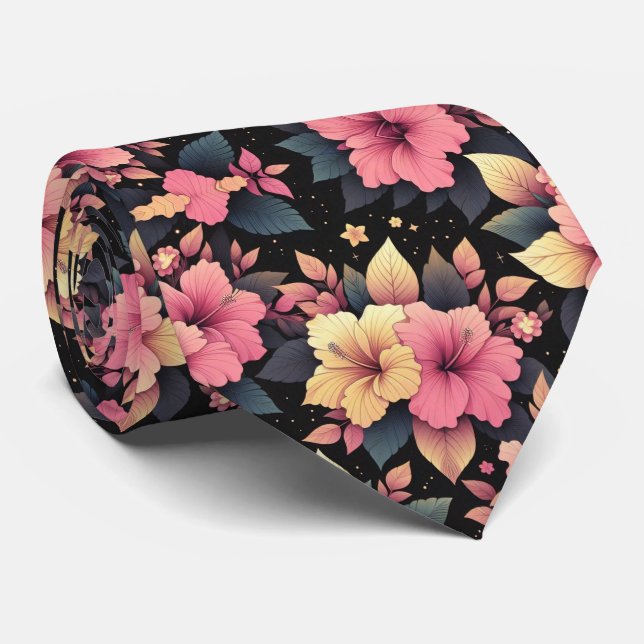 Happy Hibiscus Tie (Rolled)