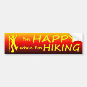 Happy Hiking Sunset Bumper Sticker