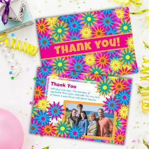 Happy Hippie Flower Power Thank You Notes Invitation