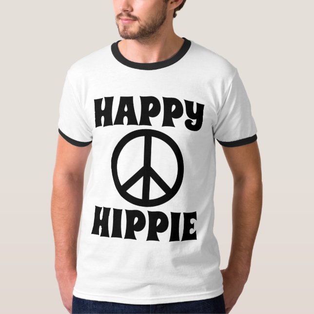 HAPPY HIPPIE RETRO T-SHIRTS TEES (Front)