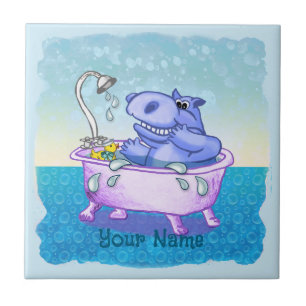 Happy Hippo Bath Tile