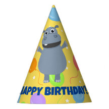 Happy Hippo Birthday Party Hat