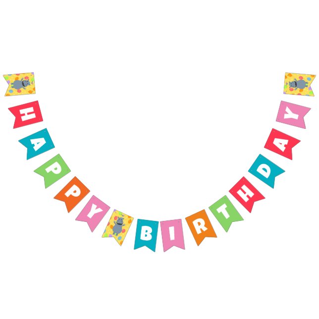 Happy Hippo Bunting Banner (All)