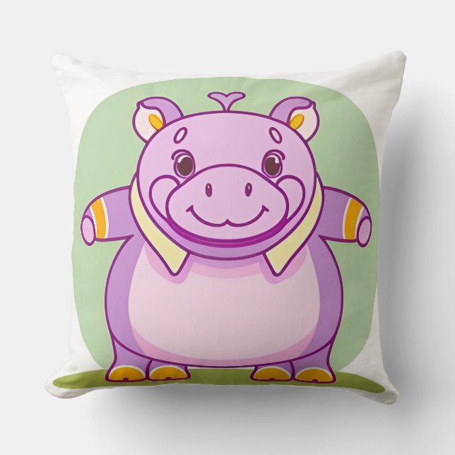 Happy Hippo Character Cushion (Front)