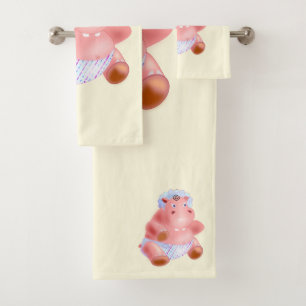 Happy Hippo Funny Bath Towels
