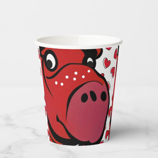 Happy Hippo Paper Cups (Left)