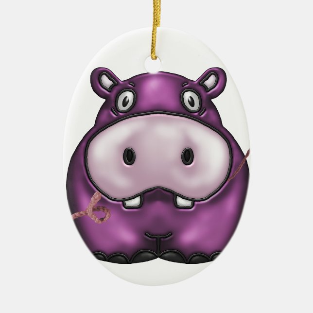 happy hippo products ceramic tree decoration (Front)
