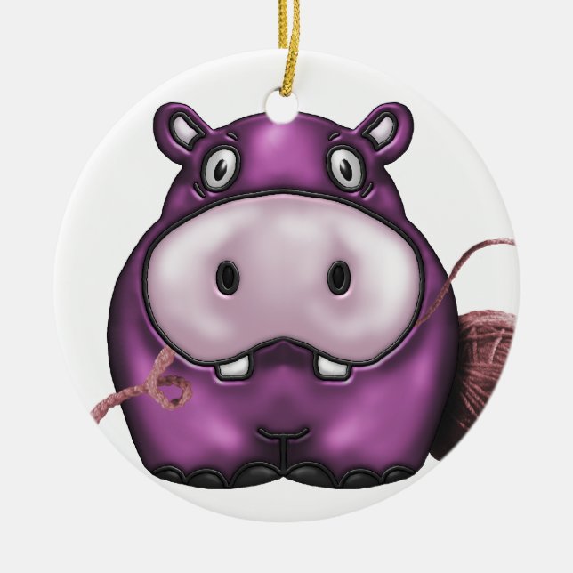 happy hippo products ceramic tree decoration (Front)