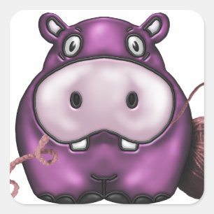 happy hippo products square sticker