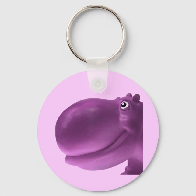 Happy Hippo Purple Key Ring (Front)