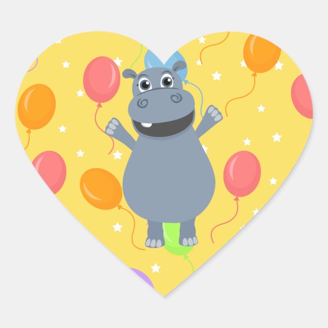 Happy Hippo Sticker (Front)