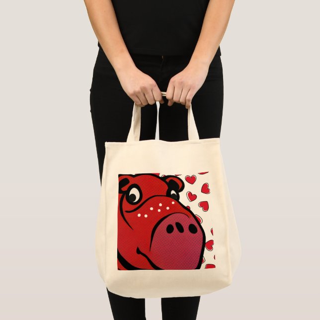 Happy Hippo Tote Bag (Front (Product))