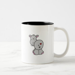 Happy Hippo Tshirts and Gifts Two-Tone Coffee Mug