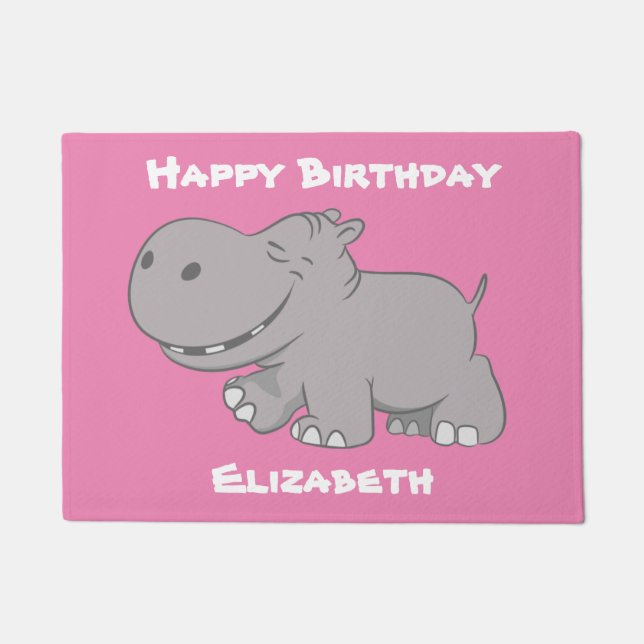 Happy Hippopotamus Doormat (Front)