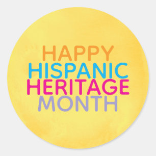 Happy Hispanic Heritage Month Classic Round Sticker