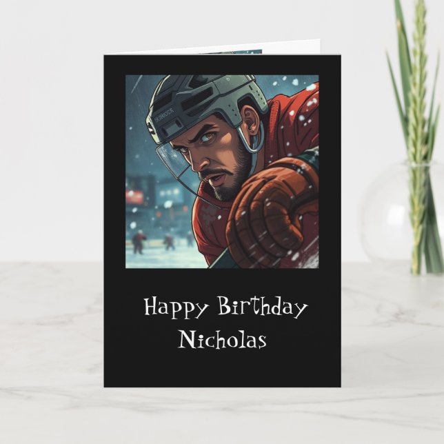 Happy Hockey Birthday Fun Humour Card (Front)