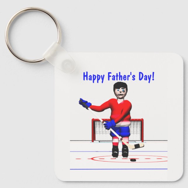 Happy Hockey Father's Day Key Ring (Front)