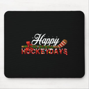 Happy Hockeydays Christmas Ice Hockey Player Team  Mouse Mat